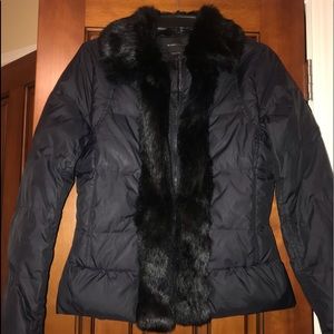 BCBG down feather/rabbit fur puffy jacket xs